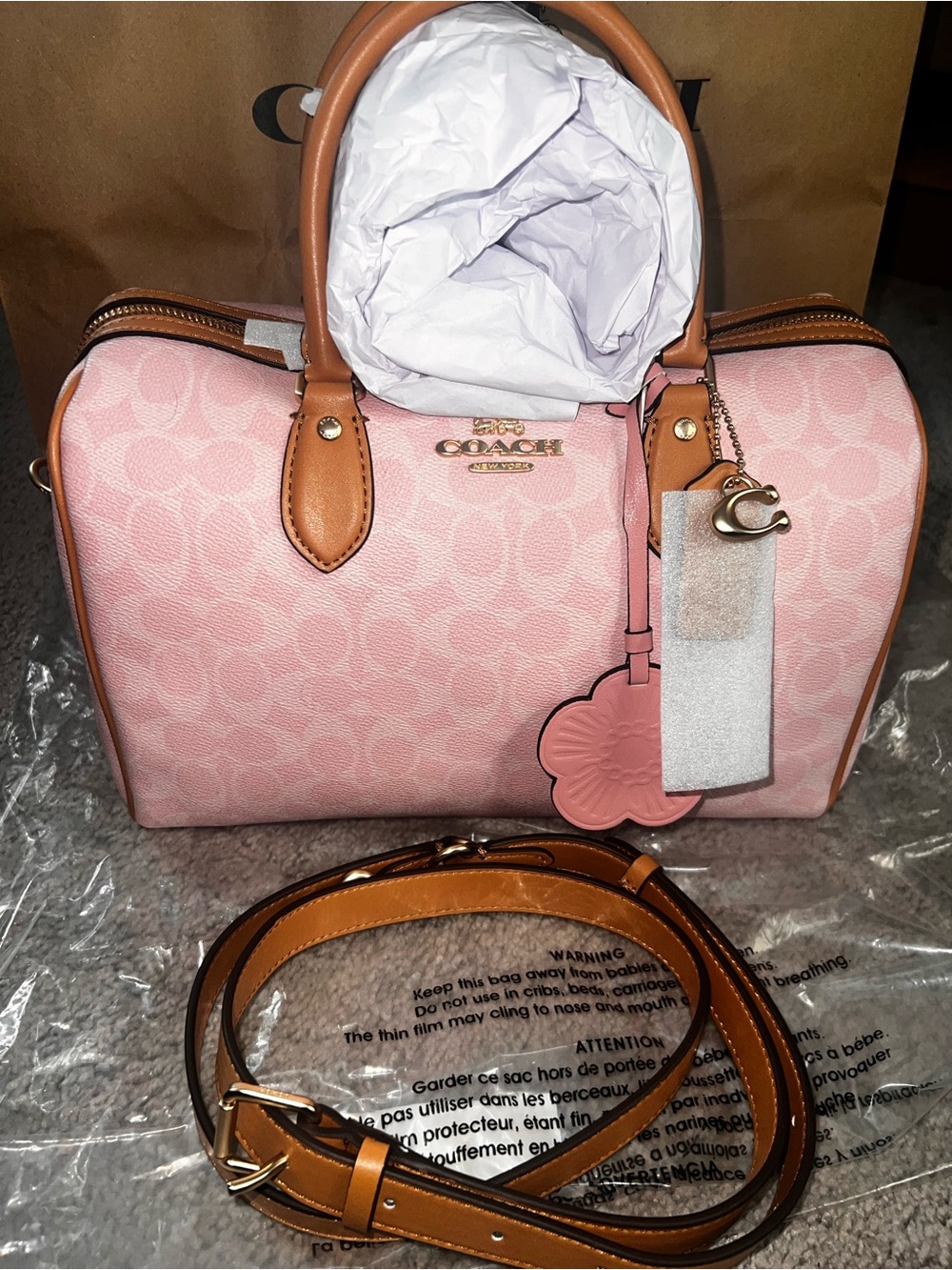 COACH Large Pink Rowan